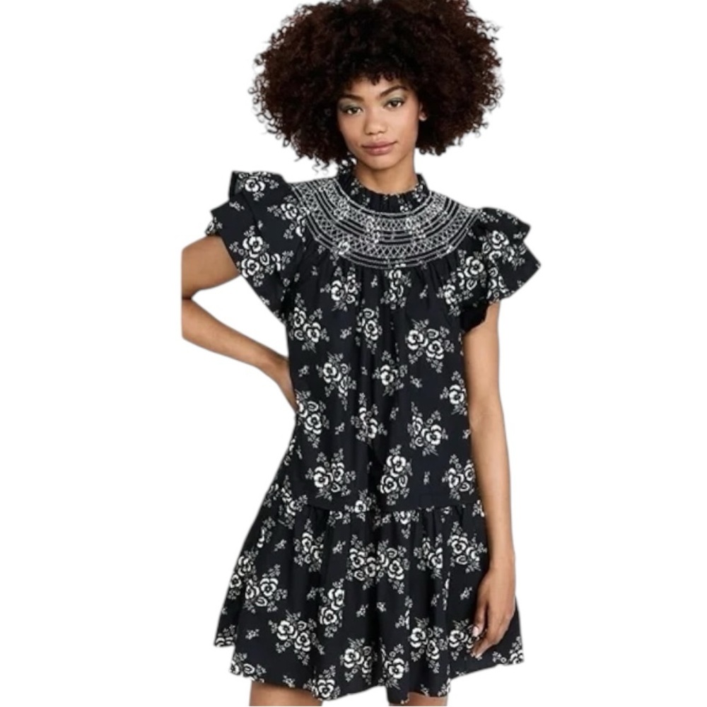 SEA New York Alesia tunic dress navy floral print